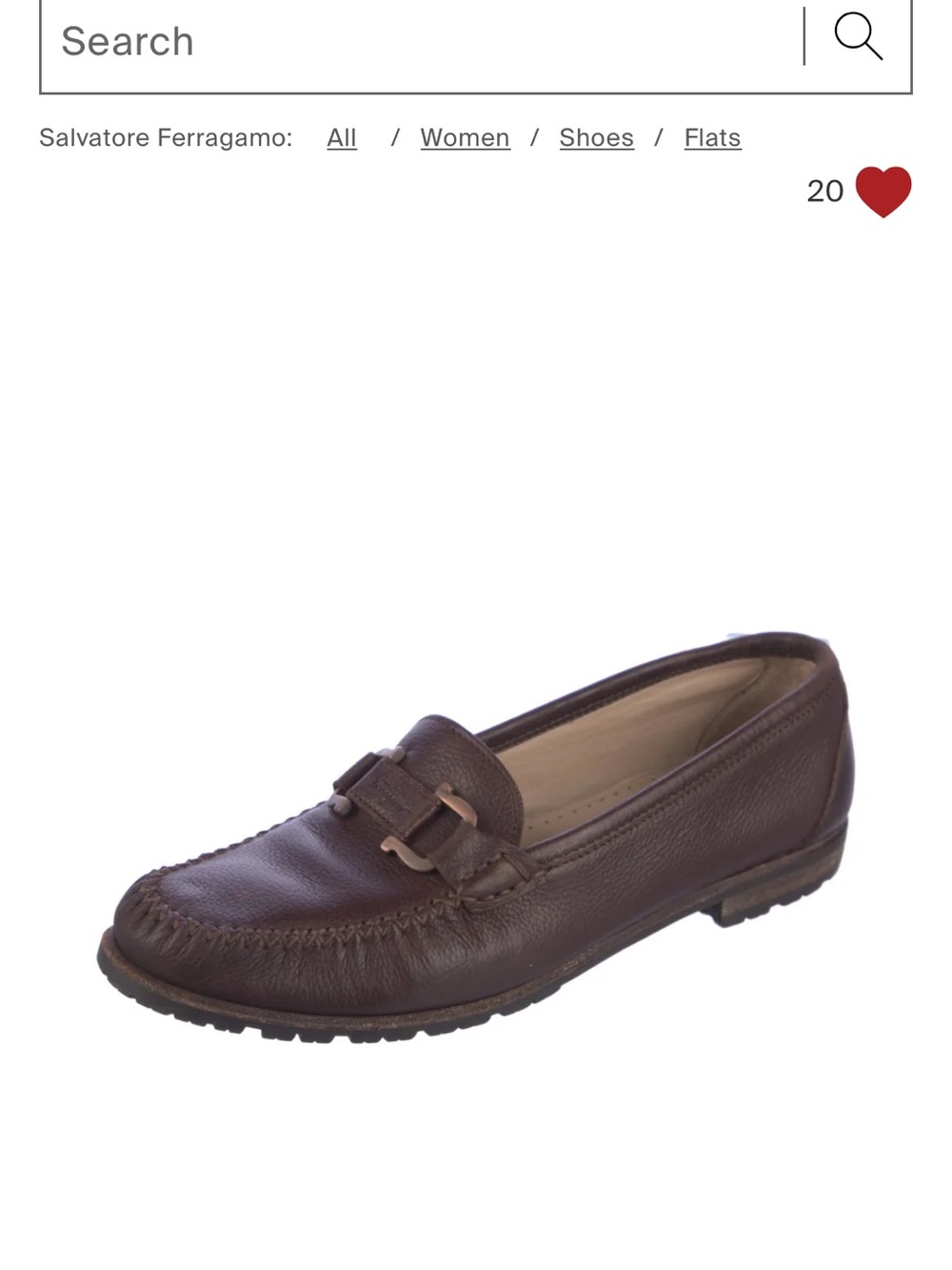 Salvatore Ferragamo Brown Leather Loafer woman’s size 7